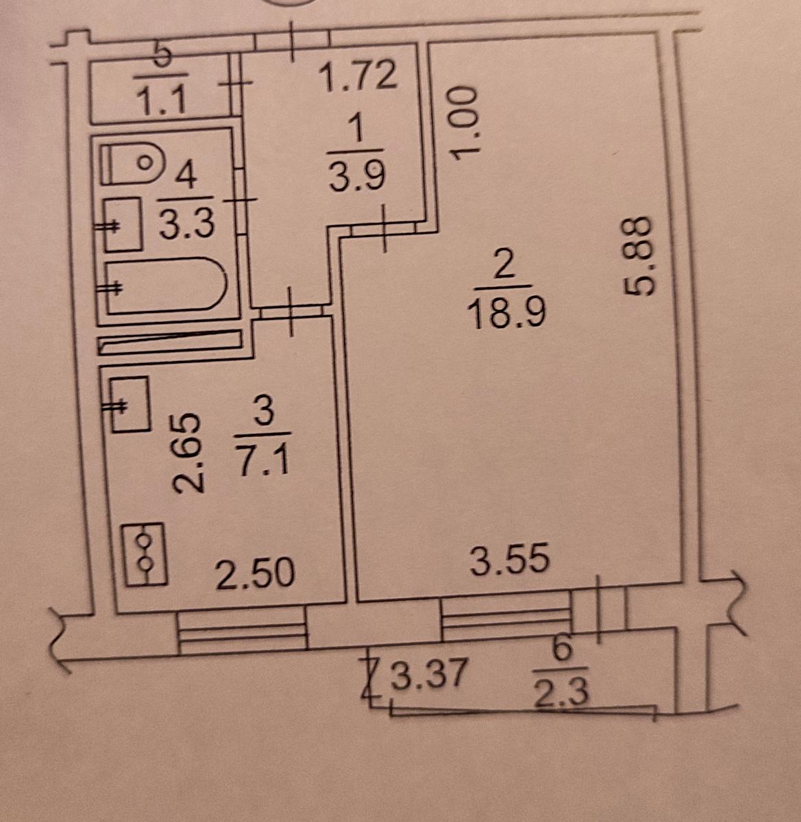 1-комнатная квартира по адресу Полевой пер. (площадь 36,6 м²) - Atlanta.ua - фото 8