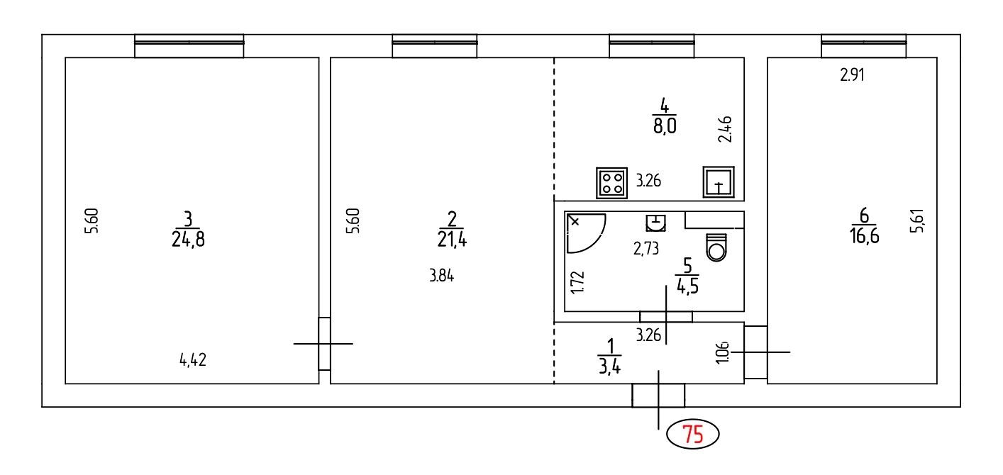 3-кімнатна квартира за адресою вул. Горлівська (площа 78,2 м²) - Atlanta.ua - фото 14