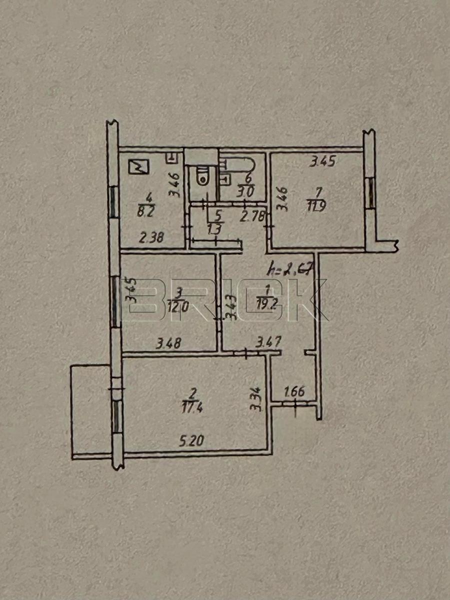 3-комнатная квартира по адресу ул. Ушакова Николая (площадь 74,5 м²) - Atlanta.ua - фото 27
