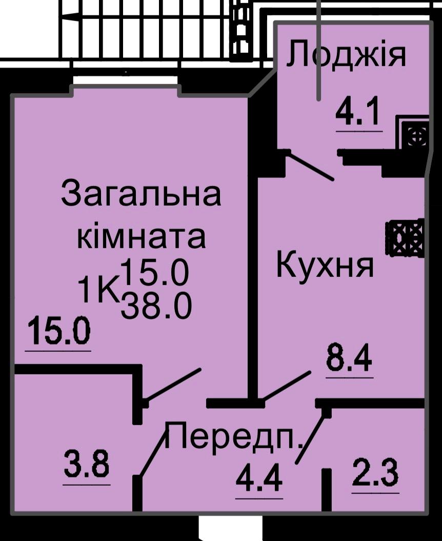 1-кімнатна квартира за адресою вул. Відпочинку (площа 38 м²) - Atlanta.ua - фото 2