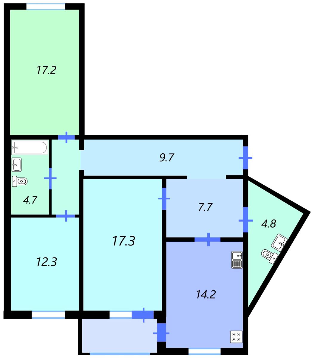 3-rooms apartment apartment by the address st. Ul Radunskaya (area 94 m²) - Atlanta.ua - photo 2