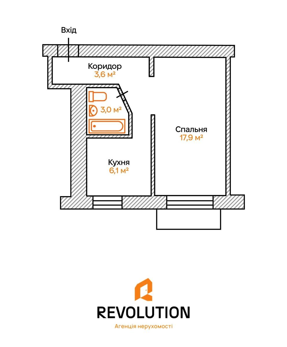 1-кімнатна квартира за адресою вул. Пр Соборності (площа 31,4 м²) - Atlanta.ua - фото 10