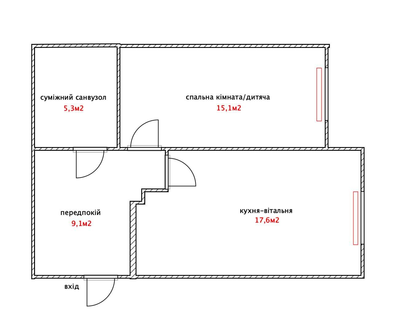 1-кімнатна квартира за адресою Європейського Союзу просп. (площа 47 м²) - Atlanta.ua - фото 12