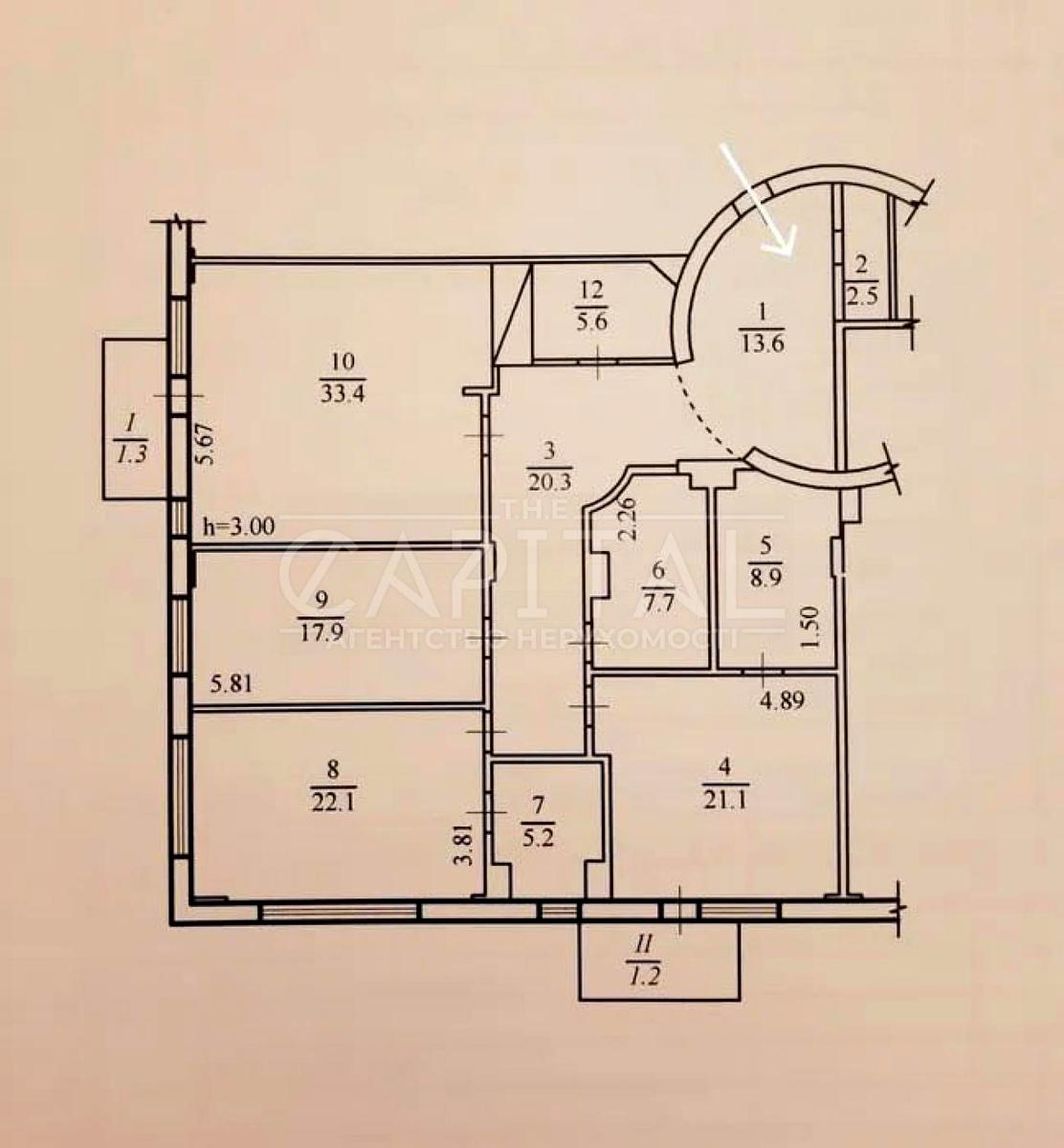 Багатокімнатна квартира за адресою вул. Бульварно-Кудрявська (площа 161 м²) - Atlanta.ua - фото 30