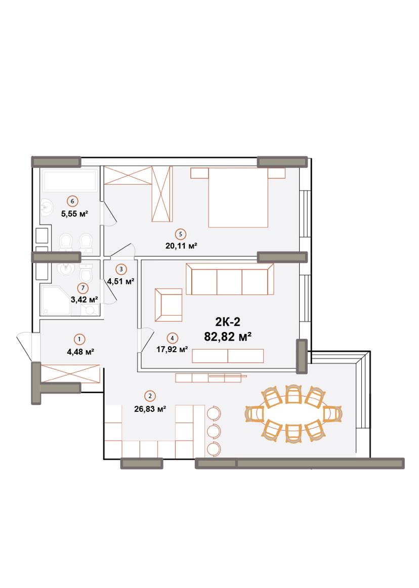 2-кімнатна квартира за адресою пров. Кленовий (площа 83 м²) - Atlanta.ua - фото 4