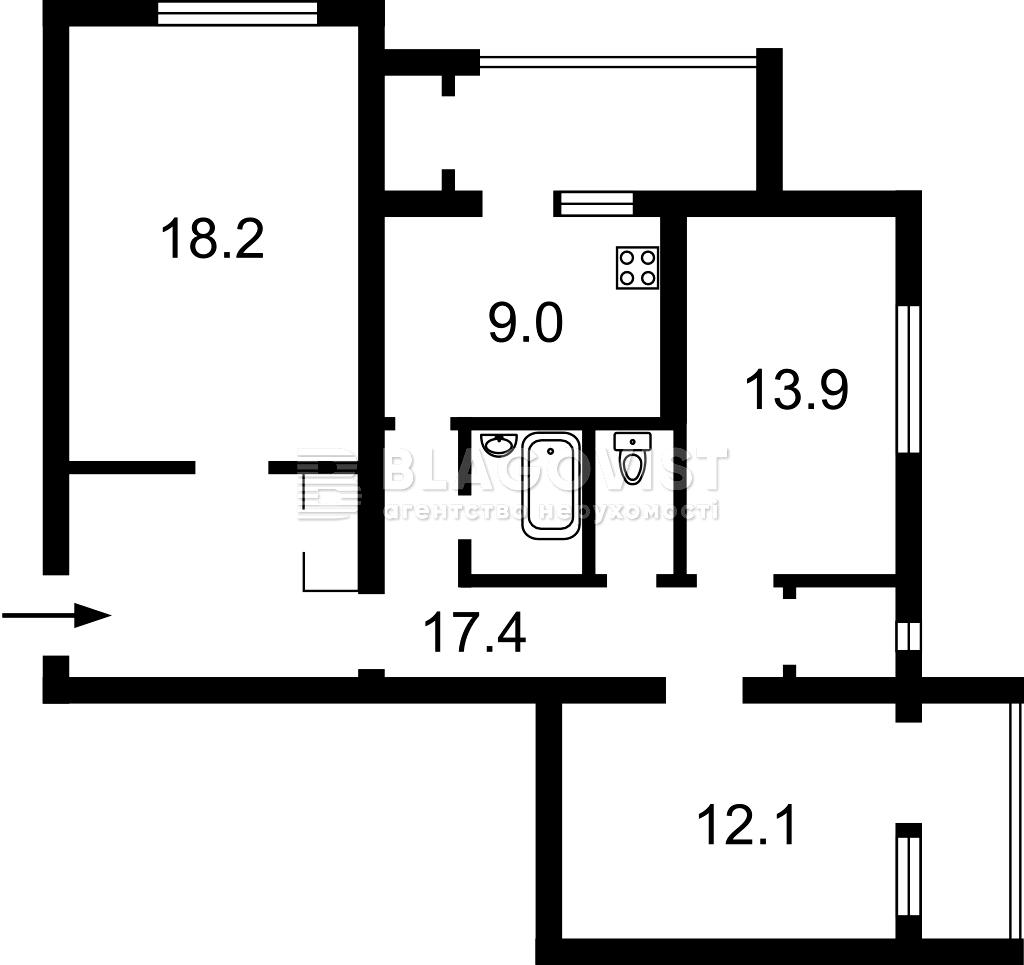 3-комнатная квартира по адресу ул. Лукьяненко Левка(Тимошенко) (площадь 82 м²) - Atlanta.ua - фото 30