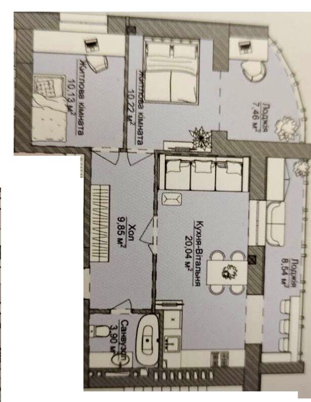 2-комнатная квартира по адресу Днепропетр. Дор. (площадь 74,4 м²) - Atlanta.ua - фото 9