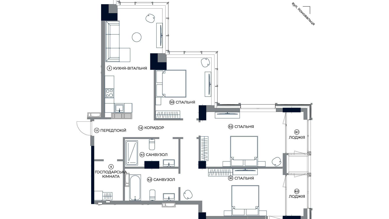 3-кімнатна квартира за адресою вул. Антоновича (площа 125 м²) - Atlanta.ua - фото 17