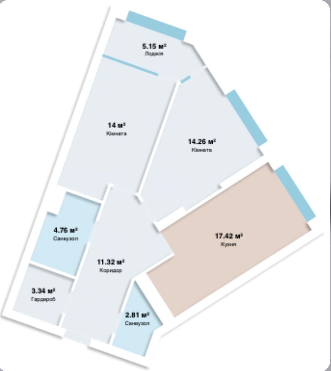 2-кімнатна квартира за адресою наб. Дніпровська (площа 73 м²) - Atlanta.ua - фото 6