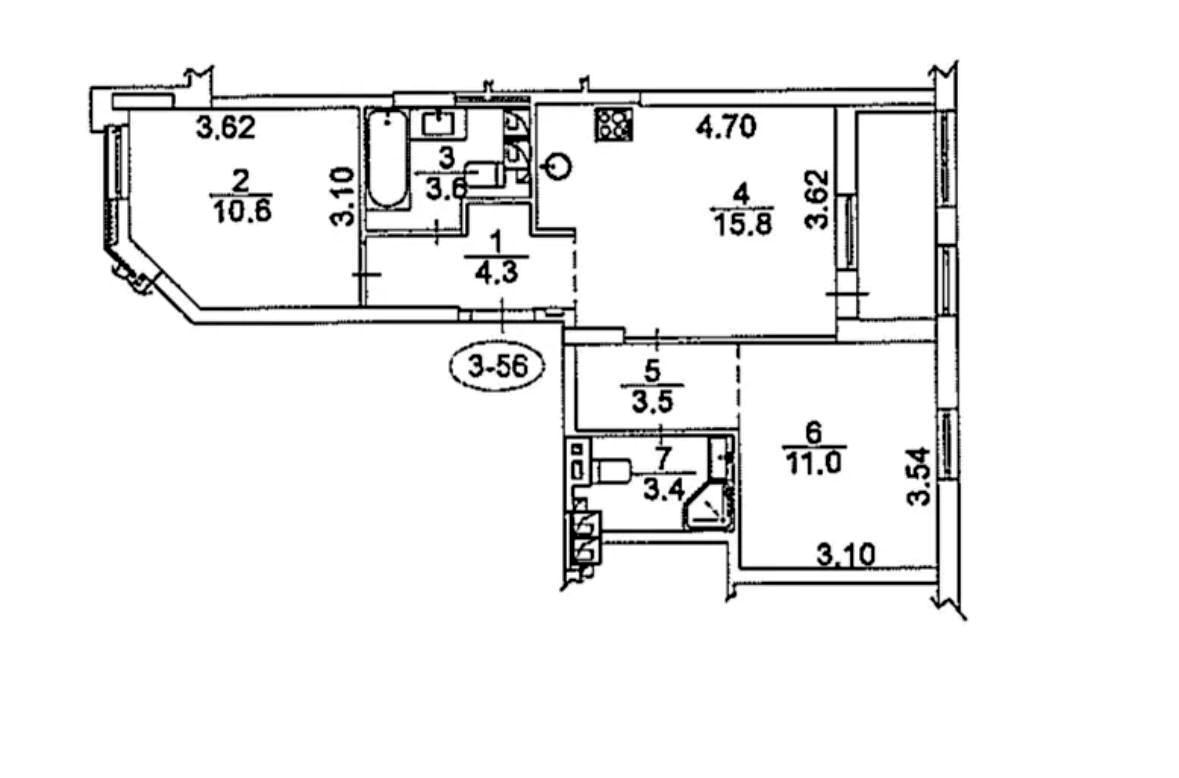 2-rooms apartment apartment by the address st. Mechty Tupoleva (area 56 m²) - Atlanta.ua - photo 8