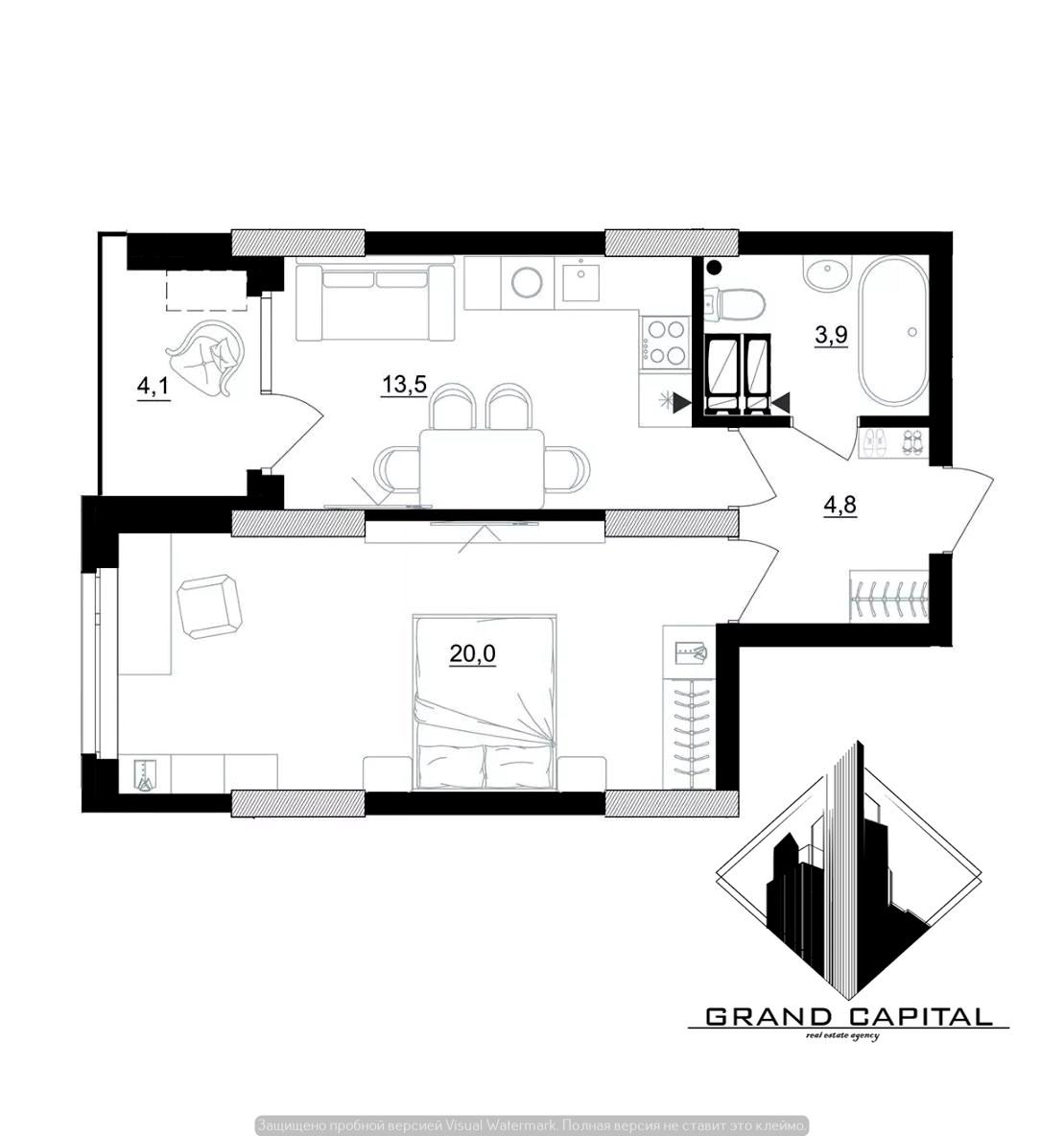 1-кімнатна квартира за адресою вул. Березняківська (площа 43,3 м²) - Atlanta.ua - фото 9