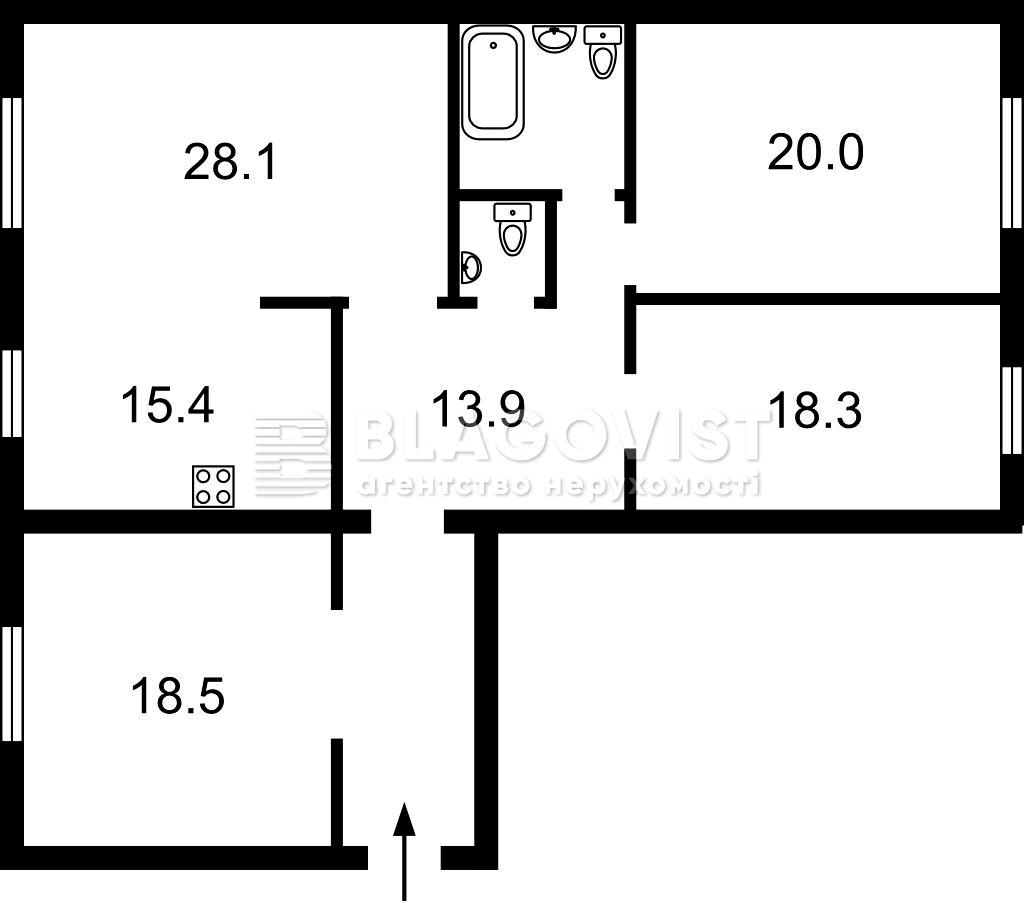 Багатокімнатна квартира за адресою Оболонський просп. (площа 132 м²) - Atlanta.ua - фото 10