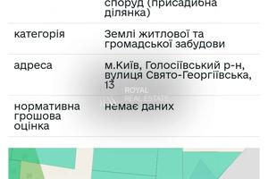 участок по адресу Свято-Георгіївська, 13