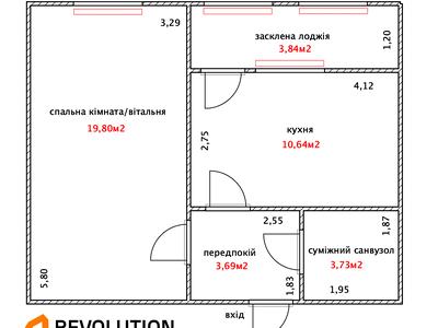 квартира по адресу Воздухофлотский просп. (Повітрофлотський), 56-Г