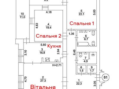 квартира по адресу Владимира Ивасюка просп. (Героїв Сталінграду), 22