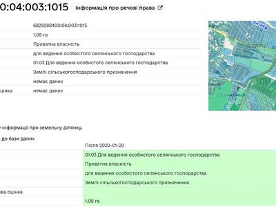 ділянка за адресою Старокостянтинівське шосе
