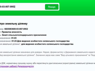 ділянка за адресою Центральна вул.