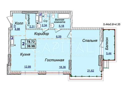 квартира за адресою Андрія Верхогляда вул. (Михайла Драгомирова), 1-20а