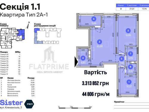 квартира за адресою Клеманська вул., 1