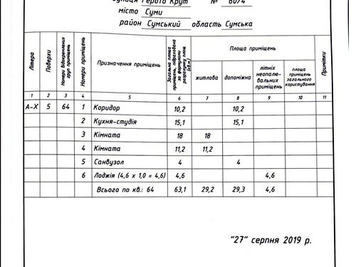 квартира за адресою Героїв Крут вул. (Черепіна), 60/4