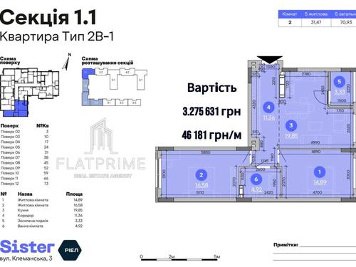 квартира за адресою Клеманська вул., 1