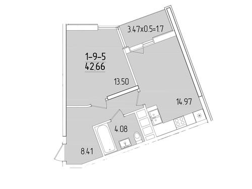 квартира по адресу Краснова ул., 1-В